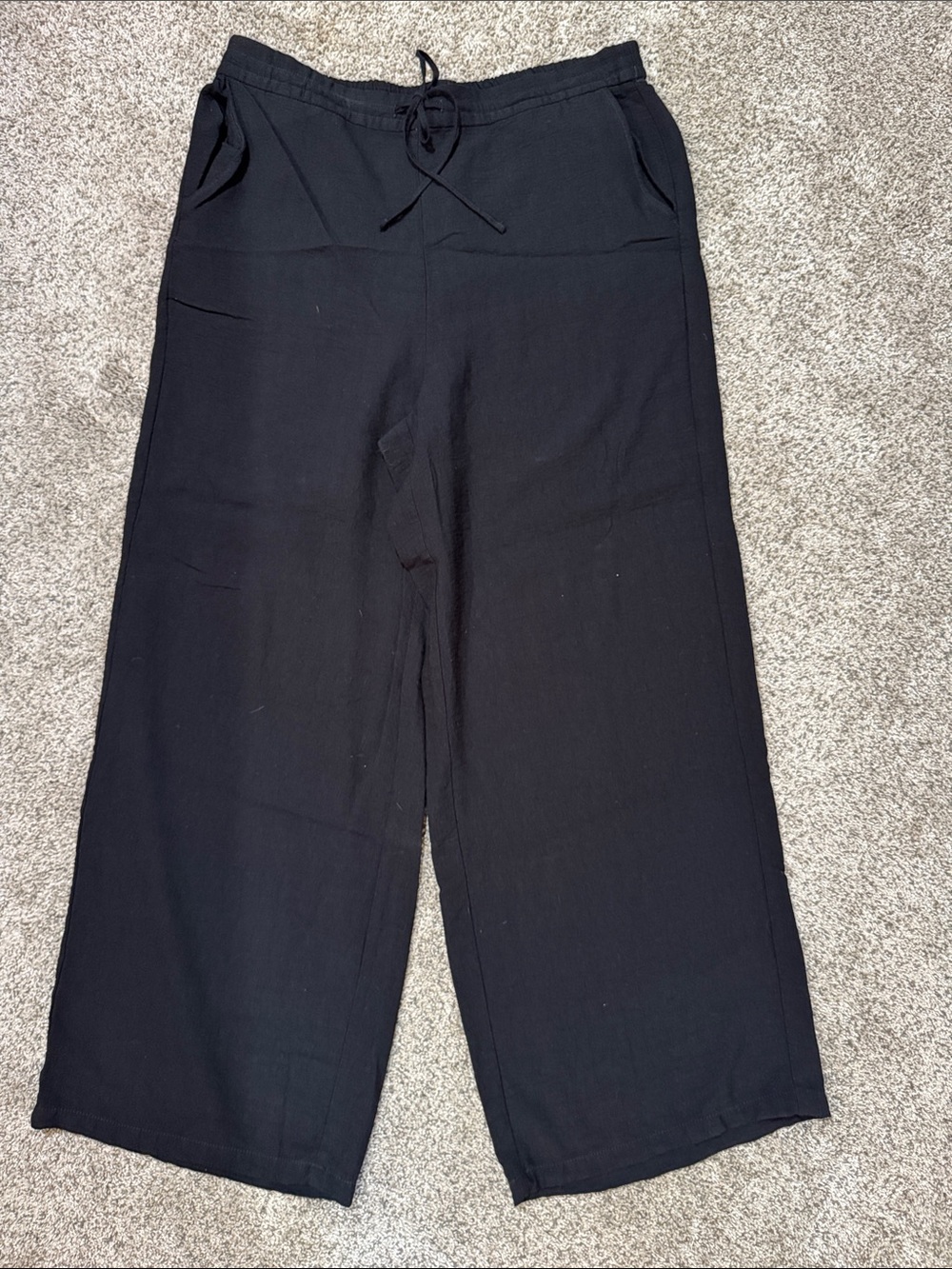 DKNY Black Wide-Leg Drawstring Pants
